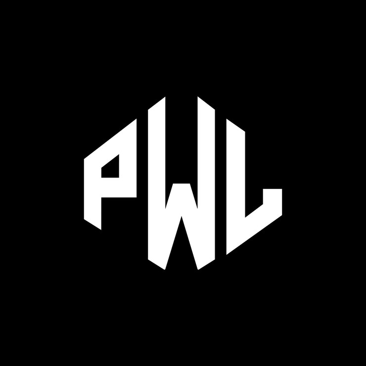 Vetor design de logotipo de letra pwl com forma de polígono pwl polígono e forma de cubo design de logotipo pwl hexágono modelo de logotipo vetorial cores brancas e pretas pwl monograma logotipo de negócios e imóveis