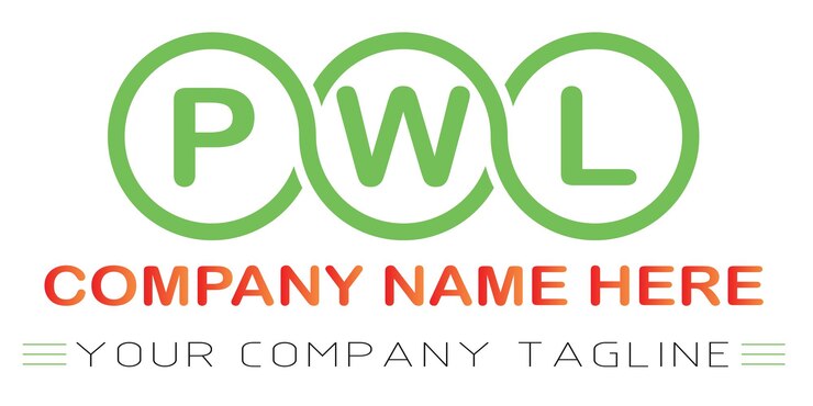 Vetor design de logotipo de letra pwl