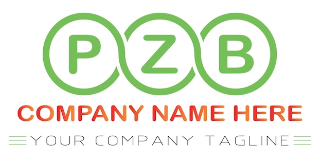 Vetor design de logotipo de letra pzb