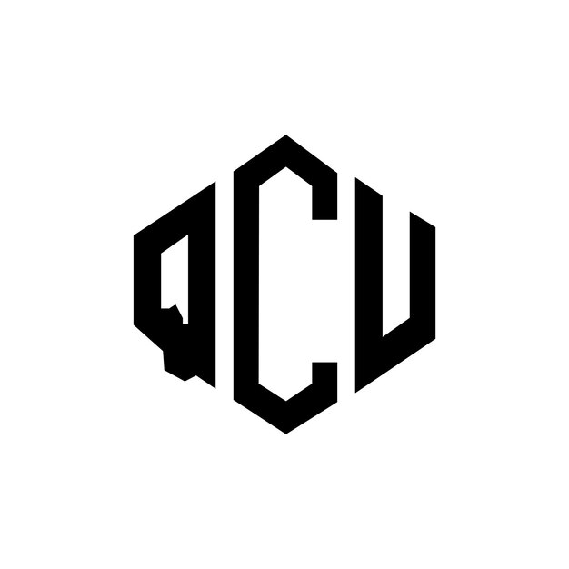 Design de logotipo de letra qcu com forma de polígono qcu polígono e forma de cubo design de logotipo qcu hexágono modelo de logotipo vetorial cores brancas e pretas qcu monograma logotipo de negócios e imóveis