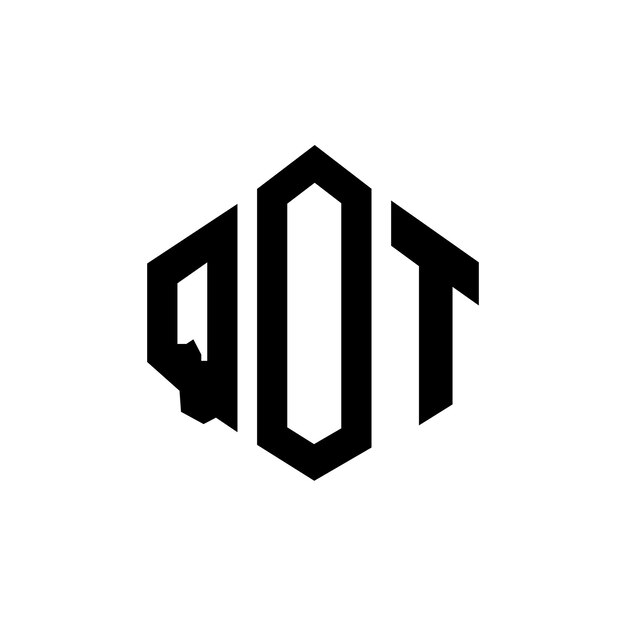 Design de logotipo de letra qot com forma de polígono qot polígono e forma de cubo design de logotipo qot hexágono modelo de logotipo vetorial cores brancas e pretas qot monograma logotipo de negócios e imóveis