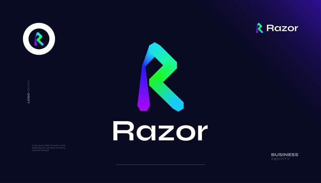 Design de logotipo de letra R ousado e vibrante com conceito de gradiente colorido Logo R com estilo de mistura