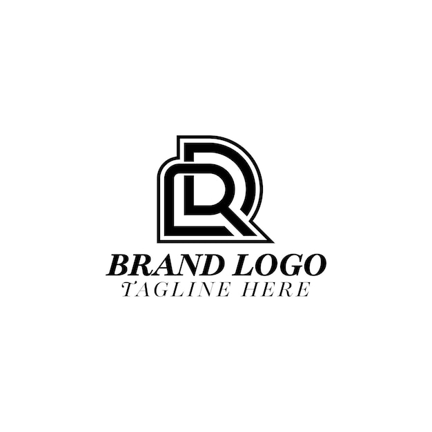 Vetor design de logotipo de letra simples de rd com fundo branco isolado e incrível