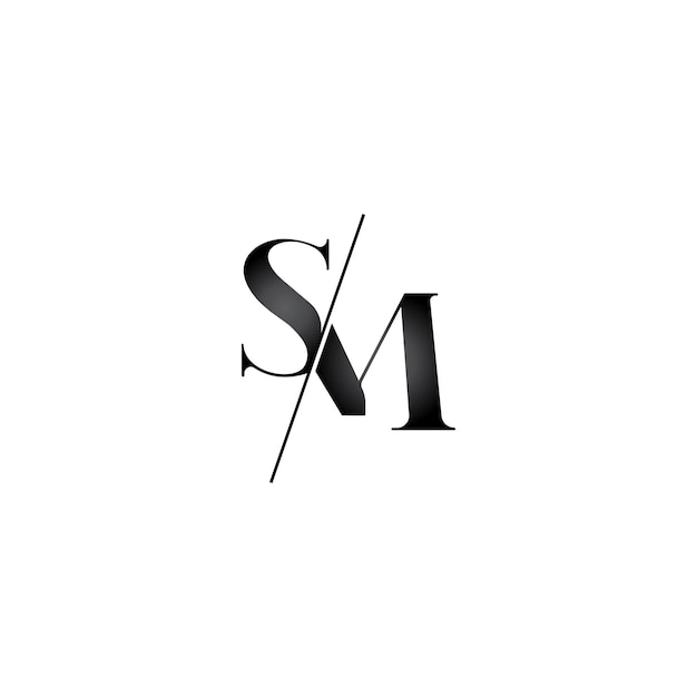 Design de logotipo de letra sm