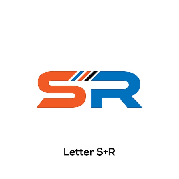 Vetor design de logotipo de letra sr