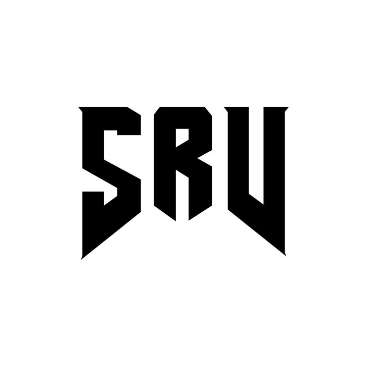 Vetor design de logotipo de letra srv para empresa de tecnologia srv design de logotipo combinação de cores preto e branco srv logotipo srv vetor srv design srv ícone srv alfabeto srv tipografia logotipo design