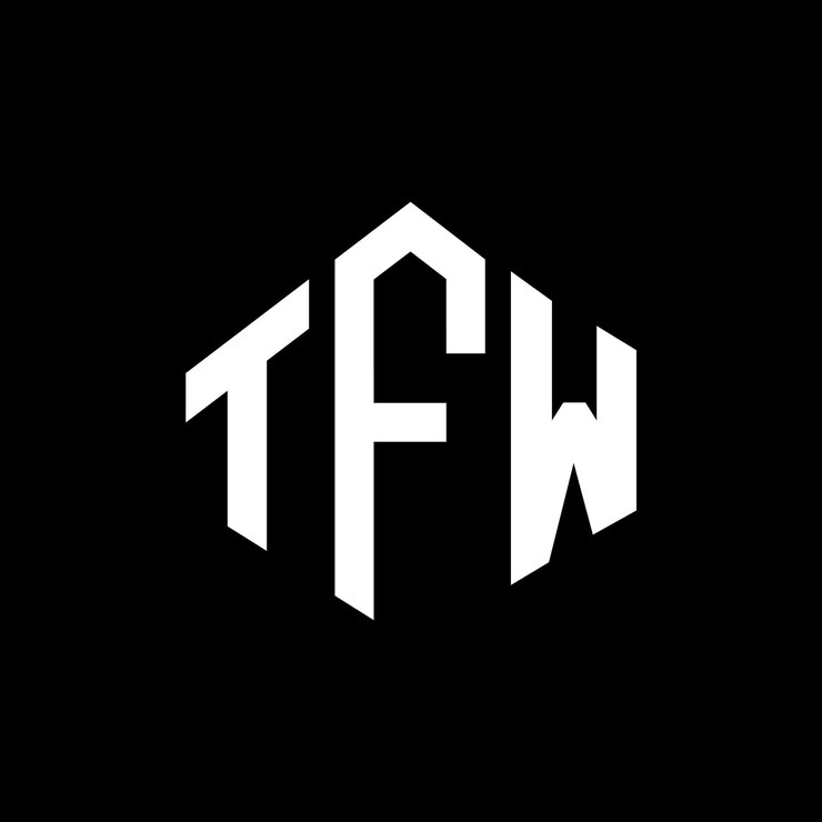 Vetor design de logotipo de letra tfw com forma de polígono tfw polígono e forma de cubo design de logotipo tfw hexágono modelo de logotipo vetorial cores branco e preto tfw monograma logotipo de negócios e imóveis