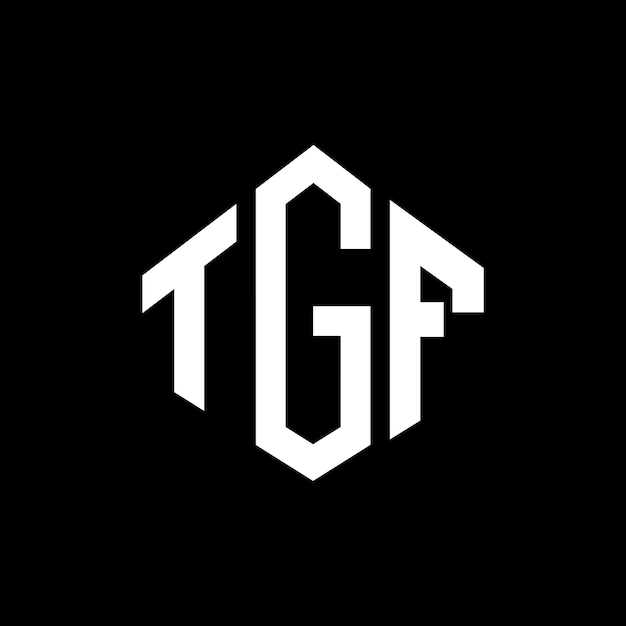 Vetor design de logotipo de letra tgf com forma de polígono tgf polígono e forma de cubo design de logotipo tgf hexágono modelo de logotipo vetorial cores branco e preto tgf monograma logotipo de negócios e imóveis