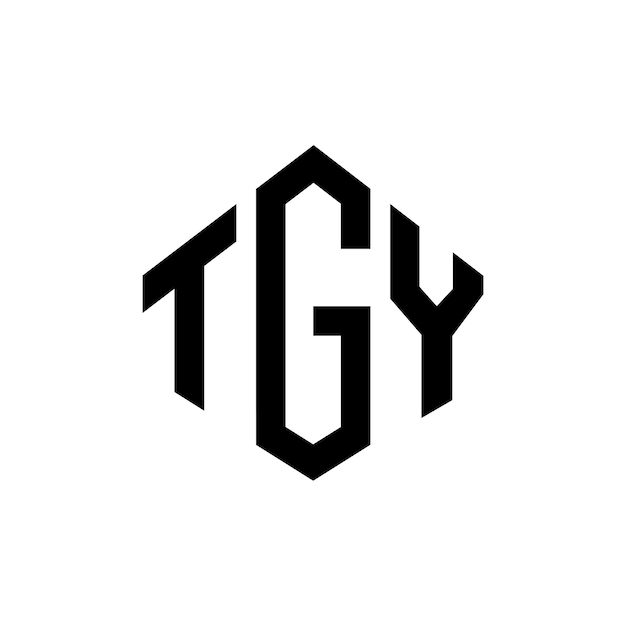 Vetor design de logotipo de letra tgy com forma de polígono tgy polígono e forma de cubo design de logotipo tgy hexágono modelo de logotipo vetorial cores brancas e pretas tgy monograma logotipo de negócios e imóveis