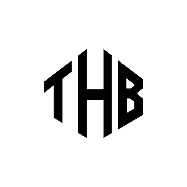 Design de logotipo de letra THB com forma de polígono THB polígono e forma de cubo design de logotipo THB hexágono modelo de logotipo vetorial cores brancas e pretas THB monograma logotipo de negócios e imóveis