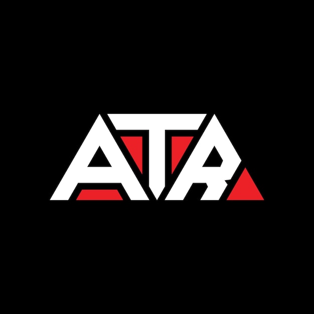 Design de logotipo de letra triangular ATR com forma de triângulo ATR design de logotipo triangular monograma ATR triângulo vetor modelo de logotipo com cor vermelha ATR logotipo Triangular simples Elegante e luxuoso Logotipo ATR