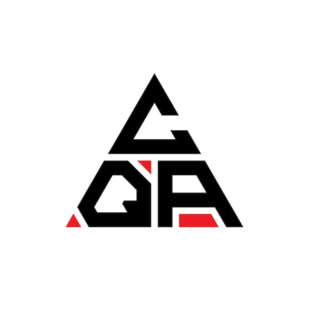 Design de logotipo de letra triangular CQA com forma de triângulo CQA design de logotipo triangular monograma CQA triângulo vetor modelo de logotipo com cor vermelha CQA logotipo Triangular Logotipo simples Elegante e luxuoso