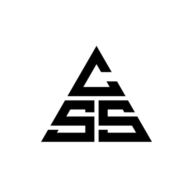 Design de logotipo de letra triangular CSS com forma de triângulo Design de logótipo de monograma CSS triângulo vetor modelo de logotipo com cor vermelha CSS logotipo triangular Logotipo simples, elegante e luxuoso
