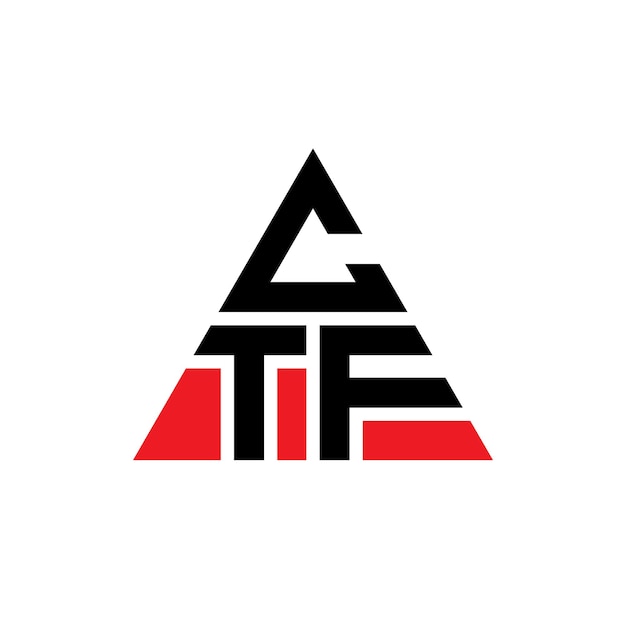 Design de logotipo de letra triangular CTF com forma de triângulo CTF design de logotipo triangular monograma CTF triângulo vetor modelo de logotipo com cor vermelha CTF logotipo Triangular Logotipo simples Elegante e luxuoso