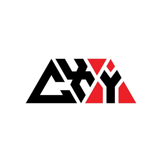 Design de logotipo de letra triangular CXY com forma de triângulo CXY design de logotipo triangular monograma CXY triângulo vetor modelo de logotipo com cor vermelha CXY logotipo triangle simples elegante e luxuoso Logotipo CXY
