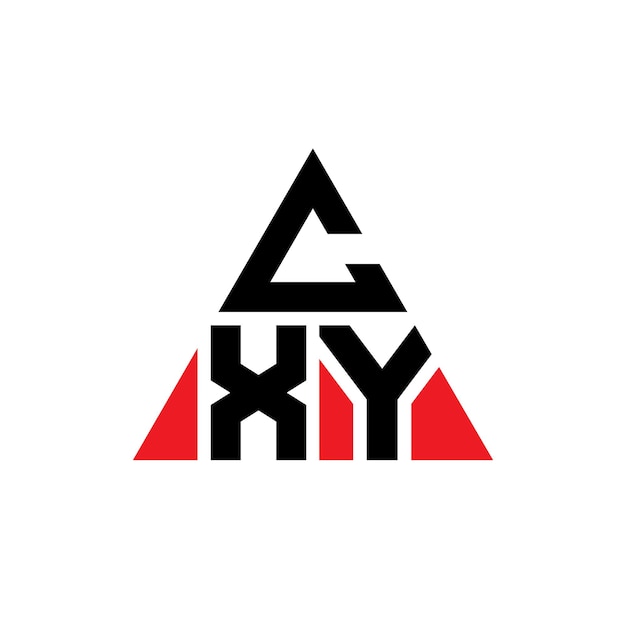 Design de logotipo de letra triangular CXY com forma de triângulo CXY design de logotipo triangular monograma CXY triângulo vetor modelo de logotipo com cor vermelha CXY logotipo triangle simples elegante e luxuoso logotipo