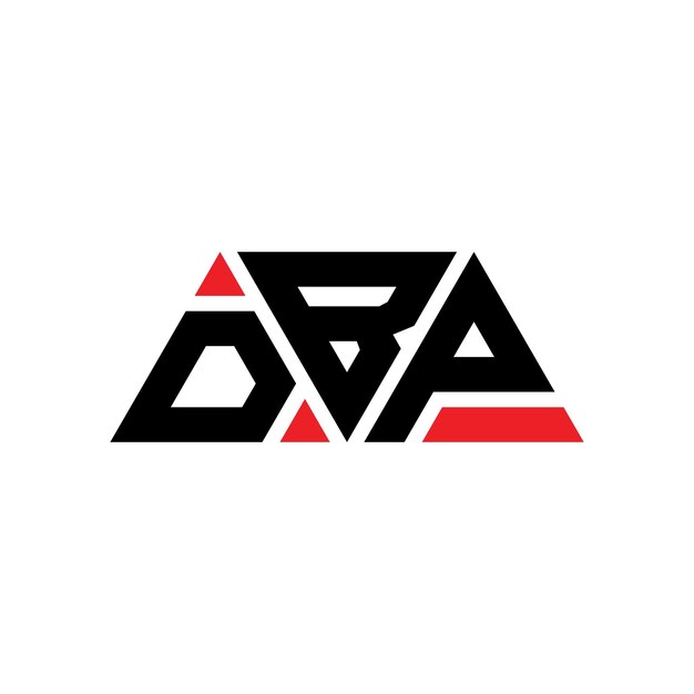 Design de logotipo de letra triangular DBP com forma de triângulo DBP design de logotipo triangular monograma DBP triângulo vetor modelo de logotipo com cor vermelha DBP logo triangular simples elegante e luxuoso DBP logotipo