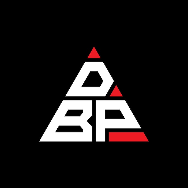 Design de logotipo de letra triangular DBP com forma de triângulo DBP design de logotipo triangular monograma DBP triângulo vetor modelo de logotipo DBP com cor vermelha Logotipo triangulares DBP simples elegante e luxuoso