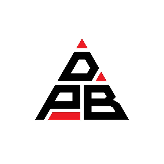 Design de logotipo de letra triangular DPB com forma de triângulo DPB design de logotipo triangular monograma DPB triângulo vetor modelo de logotipo com cor vermelha DPB logotipo triangle simples elegante e luxuoso