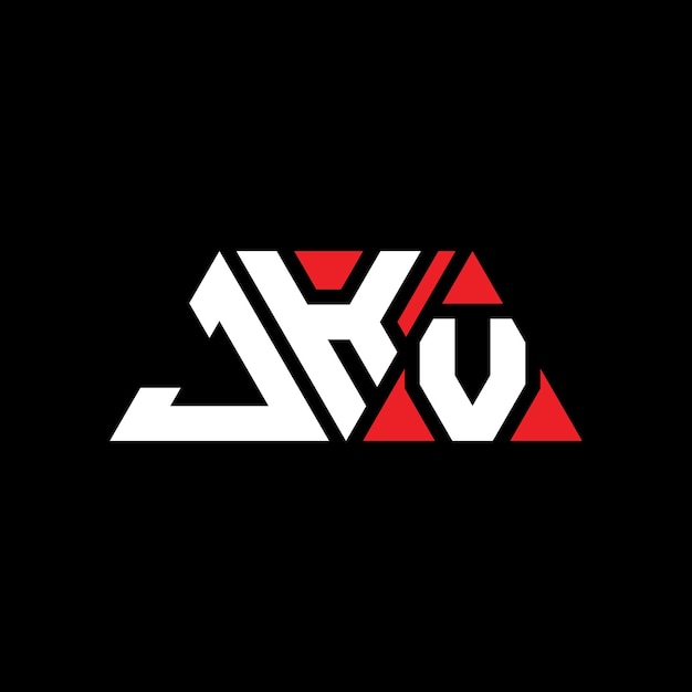 Design de logotipo de letra triangular jkv com forma de triângulo jkv design de logotipo triangular monograma jkv triângulo vetor modelo de logotipo com cor vermelha jkv logotipo triangular simples elegante e luxuoso logo jkv