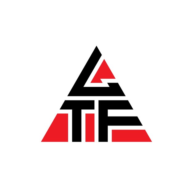Design de logotipo de letra triangular ltf com forma de triângulo ltf design de logotipo triangular monograma ltf modelo de logotipo vetorial triangular com cor vermelha ltf logotipo triangle simples elegante e luxuoso logotipo
