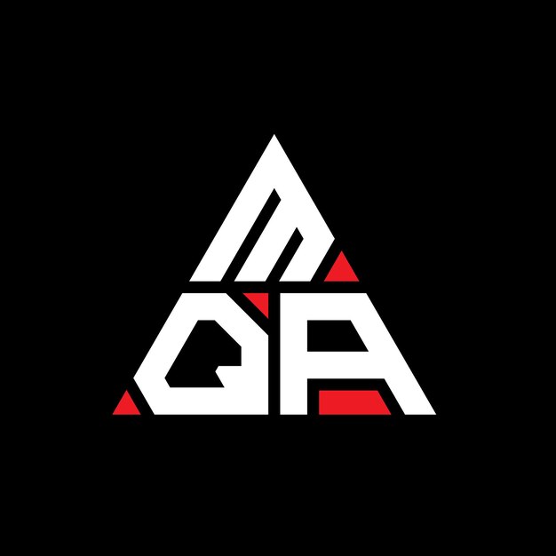 Design de logotipo de letra triangular MQA com forma de triângulo MQA design de logotipo triangular monograma MQA triângulo vetor modelo de logotipo com cor vermelha MQA logo triangular Logotipo simples elegante e luxuoso
