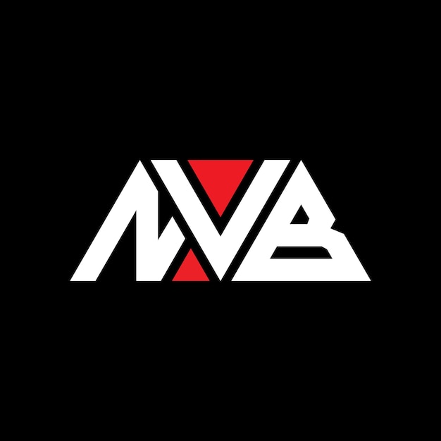 Vetor design de logotipo de letra triangular nvb com forma de triângulo nvb design de logotipo triangular monograma nvb triângulo vetor modelo de logotipo com cor vermelha nvb logo triangular logotipo simples elegante e luxuoso nvb