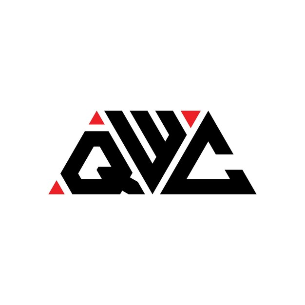 Design de logotipo de letra triangular QWC com forma de triângulo QWC triângulo design de logotipo monograma QWC triángulo vetor modelo de logotipo com cor vermelha QWC logotipo triangular Simples Elegante e luxuoso Logotipo QWC