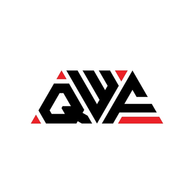 Design de logotipo de letra triangular QWF com forma de triângulo QWF design de logotipo triangular monograma QWF modelo de logotipo vetorial triangular com cor vermelha QWF logotipo triangle simples elegante e luxuoso Logotipo QWF