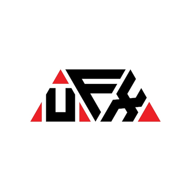 Vetor design de logotipo de letra triangular ufx com forma de triângulo design de logótipo de triángulo ufx monograma modelo de logotipo vetorial triangular ufo com cor vermelha logotipo triangular simple elegant and luxurious logo ufx