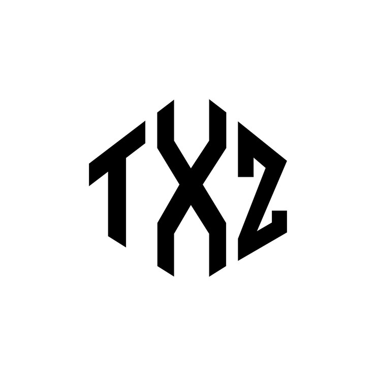 Vetor design de logotipo de letra txz com forma de polígono txz polígono e forma de cubo design de logotipo txz hexágono modelo de logotipo vetorial cores branco e preto txz monograma logotipo de negócios e imóveis