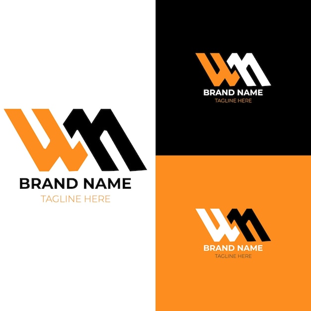Vetor design de logotipo de letra vetorial wm