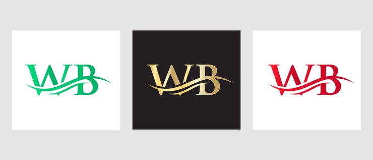 Vetor design de logotipo de letra wb. modelo de logotipo wb