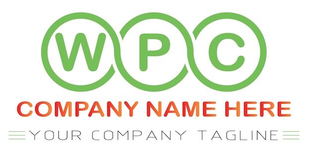 Vetor design de logotipo de letra wpc