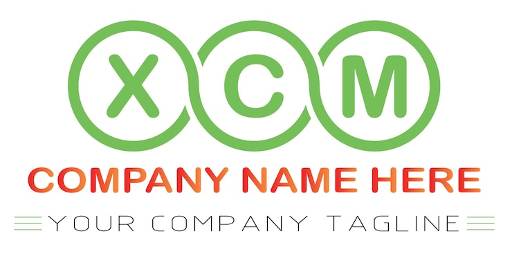Vetor design de logotipo de letra xcm