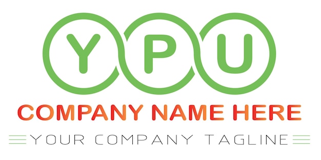 Vetor design de logotipo de letra ypu