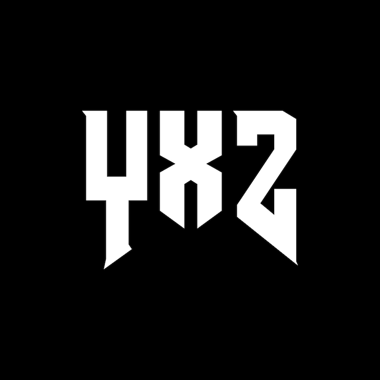 Vetor design de logotipo de letra yxz para empresa de tecnologia yxz design de logotipo combinação de cores preto e branco yxz logotipo yxz vetor yxz projeto yxz ícone yxz alfabeto yxz tipografia logotipo projeto