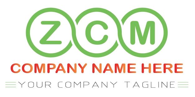 Vetor design de logotipo de letra zcm