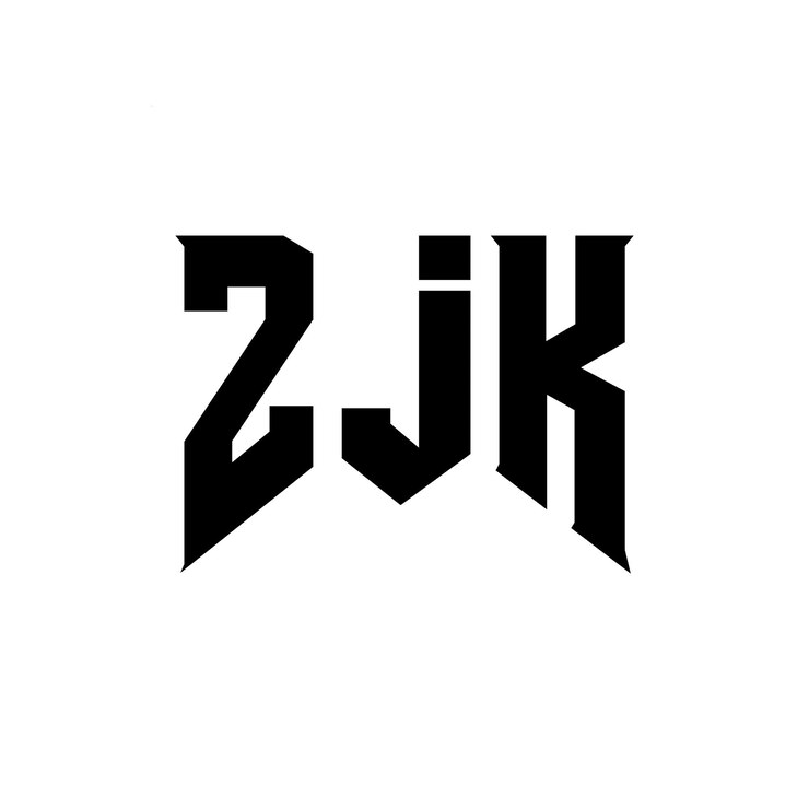 Vetor design de logotipo de letra zjk para empresa de tecnologia zjk design de logotipo combinação de cores preto e branco zjk logotipo zjk vetor zjk desenho zjk ícone zjk alfabeto zjk tipografia desenho de logotipo