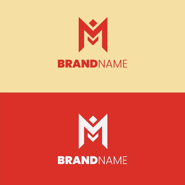design de logotipo de letras geométricas vermelhas parece profissional e elegante