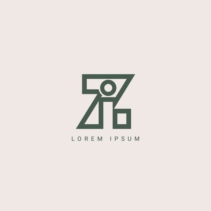 Vetor design de logotipo de linha de letra zi iz símbolo de monograma monocromático linear criativo mínimo