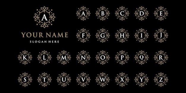 Design de logotipo de linha de ornamento premium