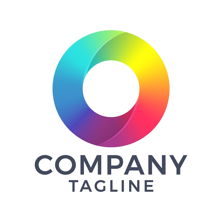Vetor design de logotipo de linha gradiente abstrato limpo colorido círculo letra o