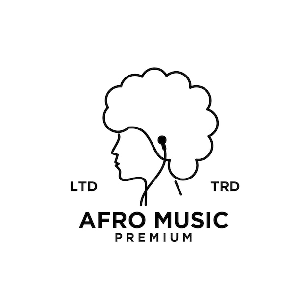 Design de logotipo de linha vetorial de música afro