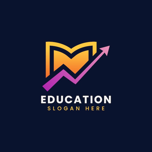 Design de logotipo de livro educacional moderno abstrato modelo de logotipo de negócios de livro gradiente colorido