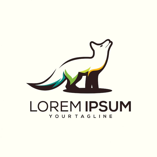 Design de logotipo de lobo