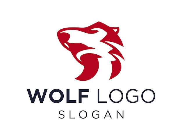 Vetor design de logotipo de lobo