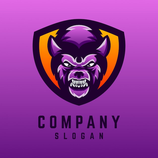 Design de logotipo de lobo