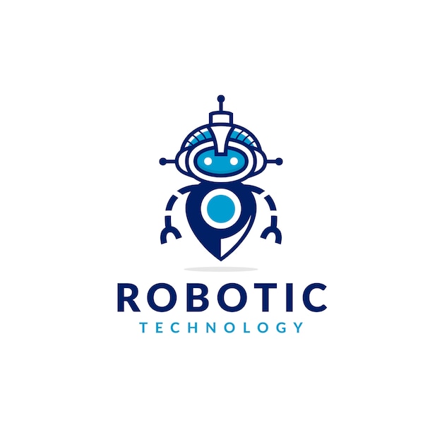 Vetor design de logotipo de localizador de robô