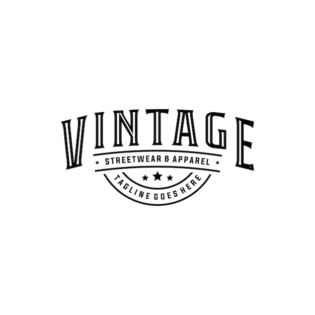 Design de logotipo de loja de roupas vintage vintage